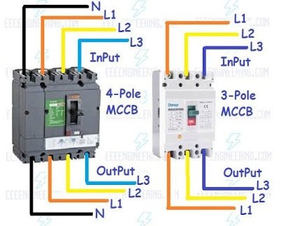 Mccb Wiring Diagram For 3 Pole And 4, Mcb Wiring Diagram